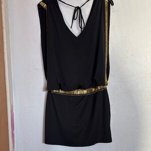 Elegant Black and Gold Women's Dress